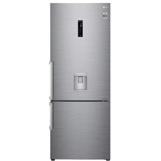 LG 446 Liter Bottom Freezer Refrigerators With Water Dispenser Inverter Linear Compressor Color Silver Model