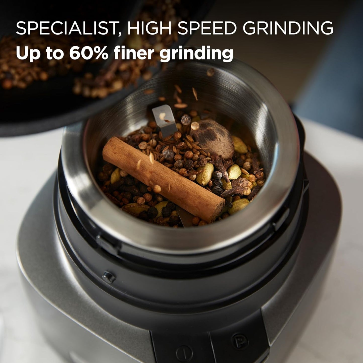 KENWOOD 2-in-1 Chopper + Grinder 800W Powerful Metal Grinder and Electric Chopper with Eversharp Quadblades, Dripper Pro, Spatula for Wet Chopping & Dry Grinding  Grey