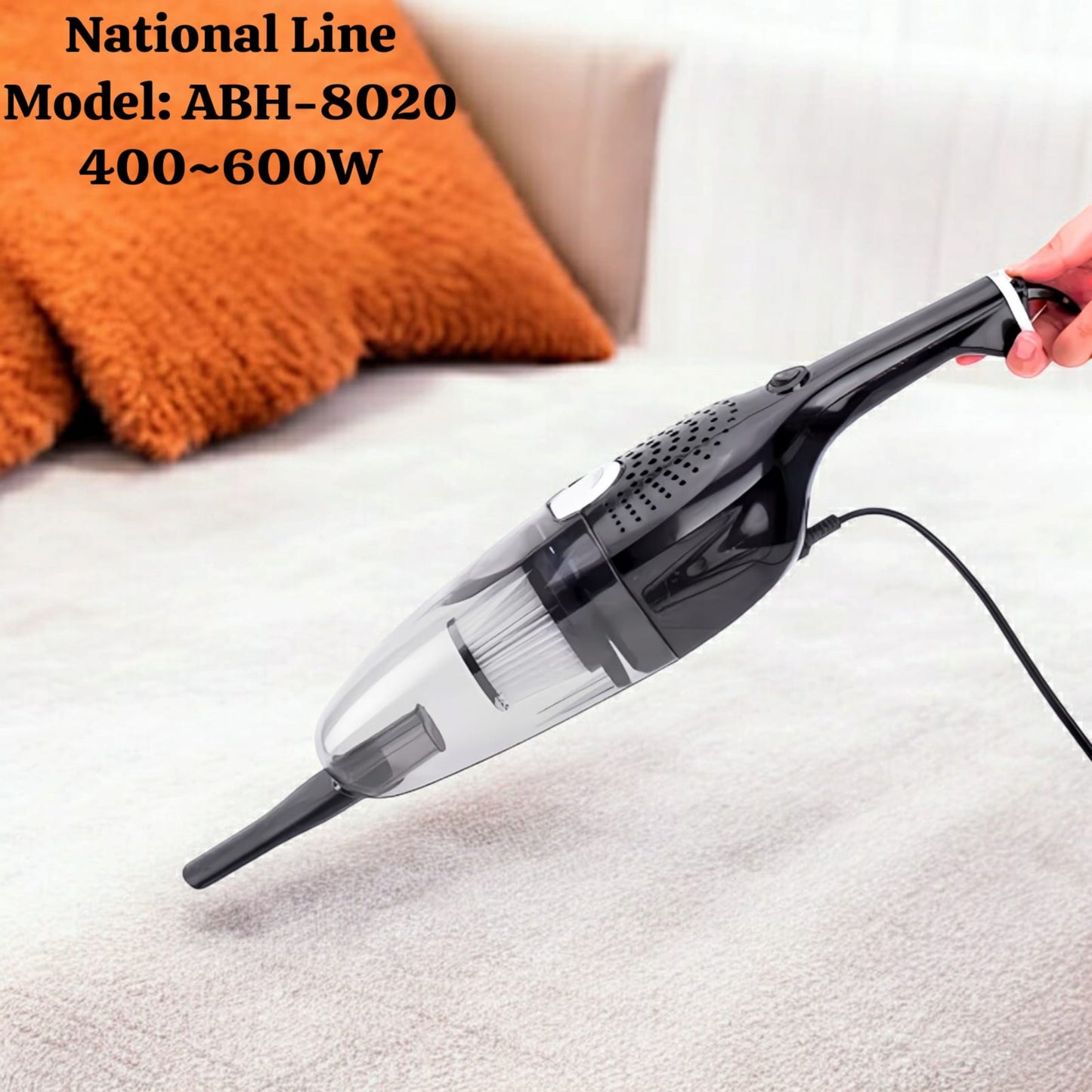 National Line – Electronic Cyclonic Vacuum Cleaner Corded Hepa Filer 1000W, 3M Cable Size