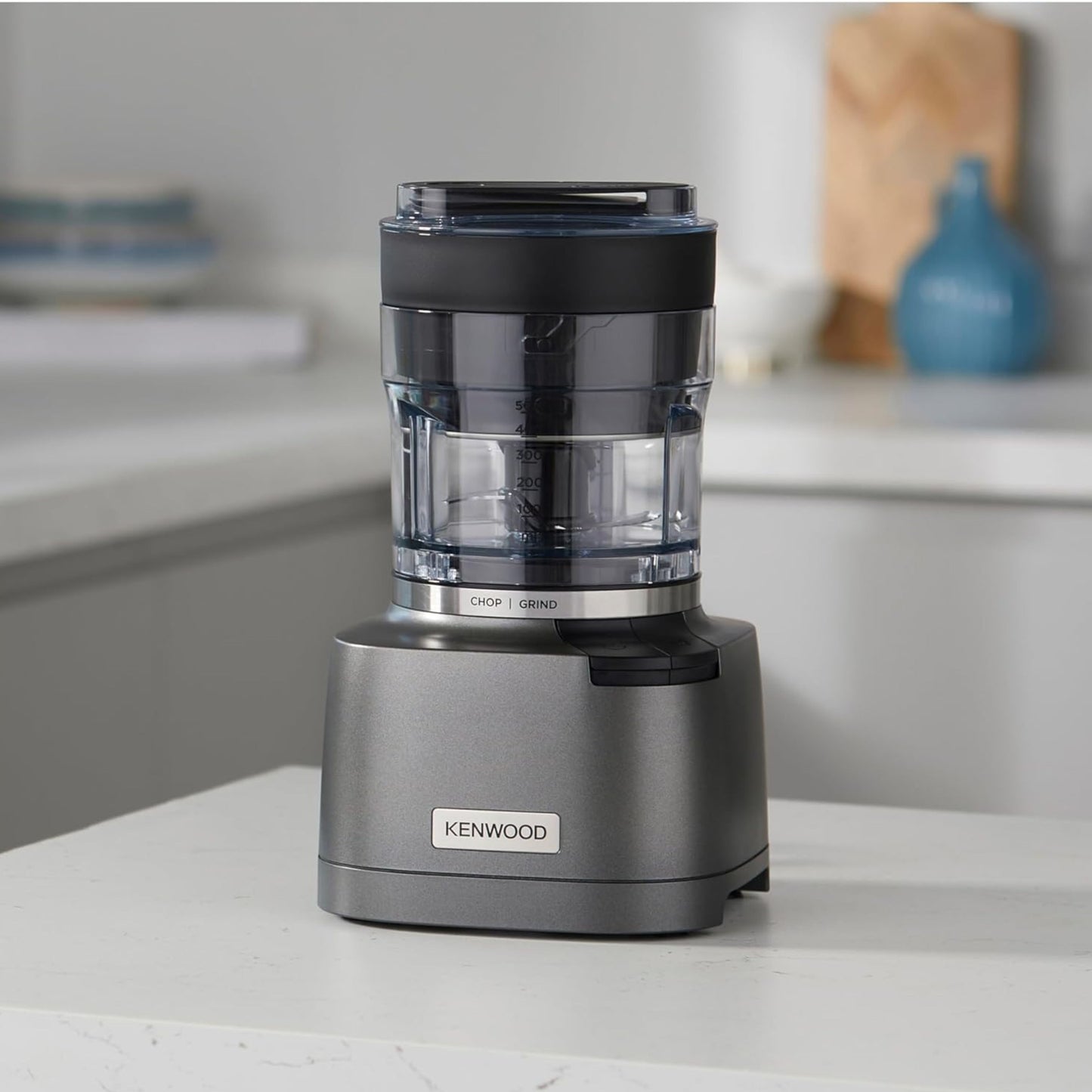 KENWOOD 2-in-1 Chopper + Grinder 800W Powerful Metal Grinder and Electric Chopper with Eversharp Quadblades, Dripper Pro, Spatula for Wet Chopping & Dry Grinding  Grey