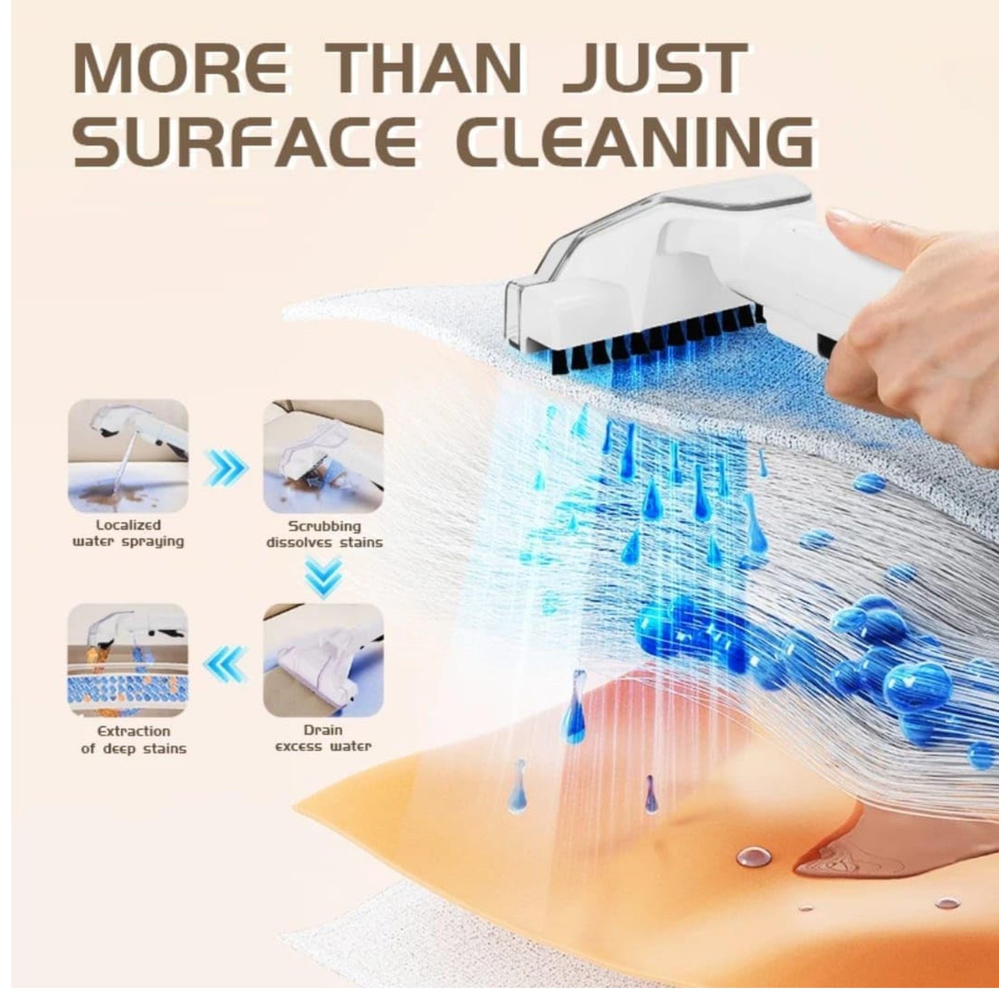 DSP , Portable Spot Cleaner Powerful Suction Stain Remover 450W - 1080ml