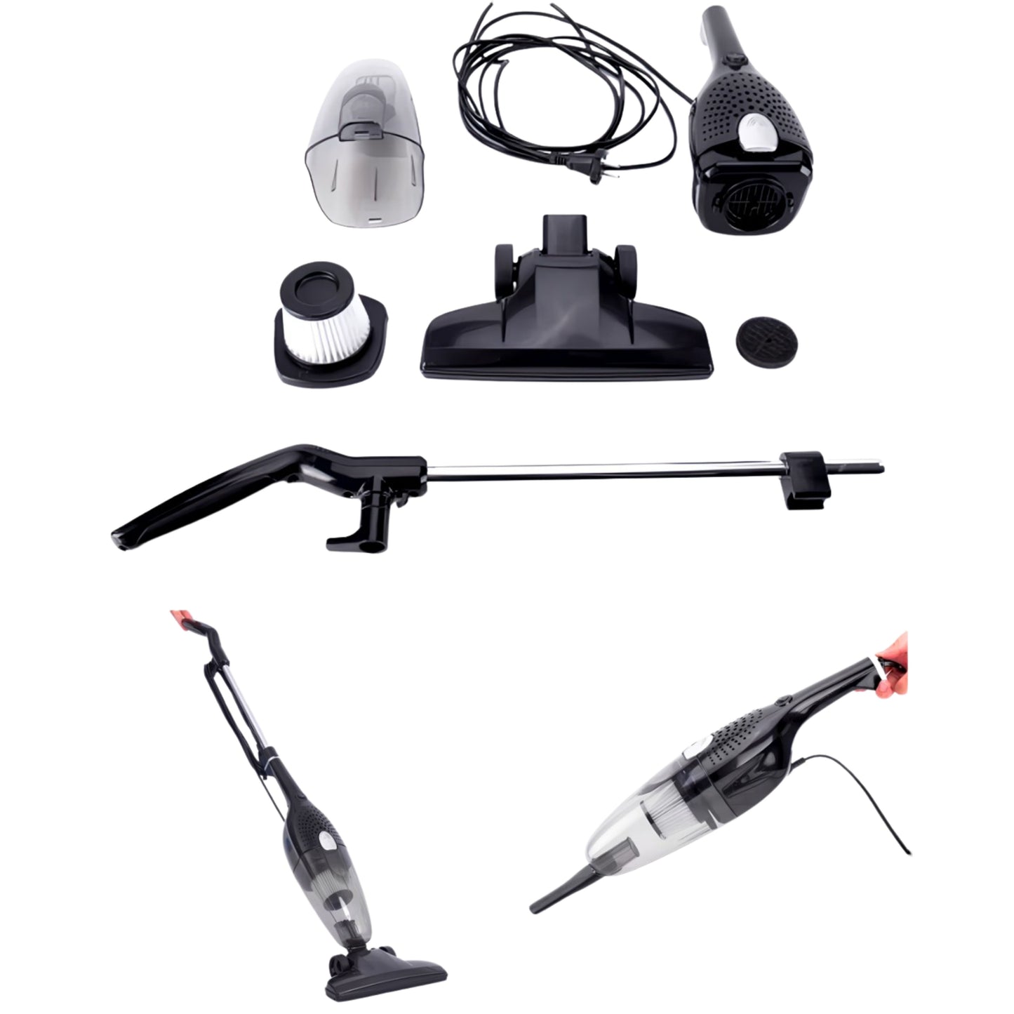 National Line – Electronic Cyclonic Vacuum Cleaner Corded Hepa Filer 1000W, 3M Cable Size