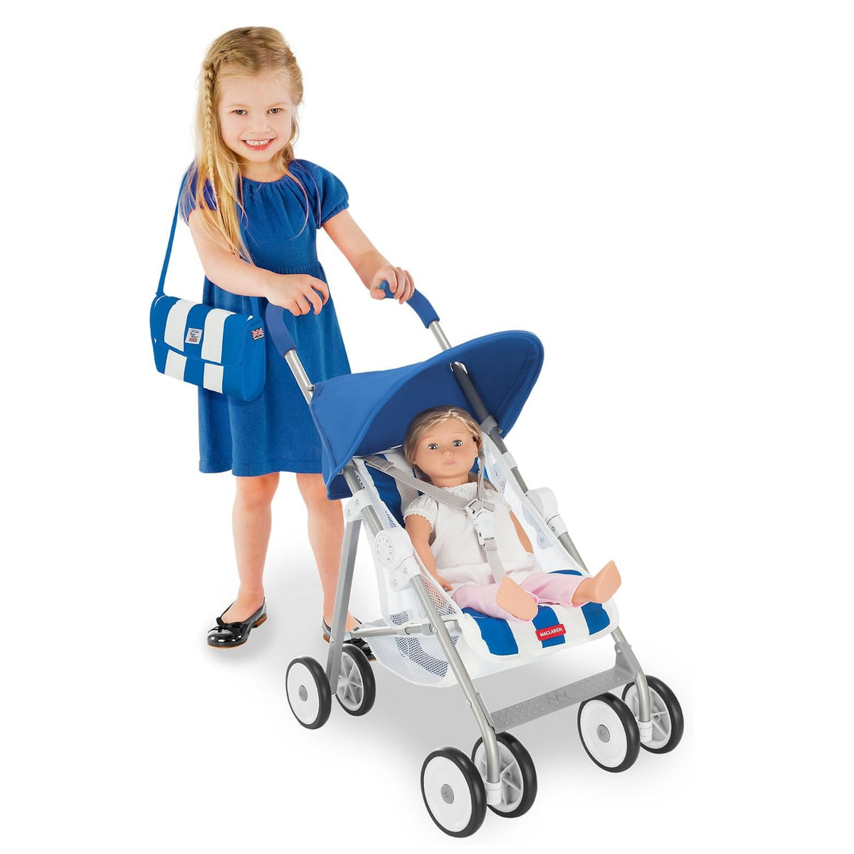 Maclaren Junior B-01, Play Stroller, for Dolls up to 46 cm, Single Assembly, Suitable for Children from 3 Years, Includes Changing Bag