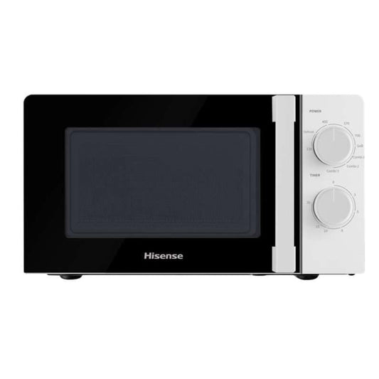 Hisense – Microwave, 20 L Capacity, 700 W Power, 900 W Grill, 5 Levels, 30 Min Timer, Defrost Mode, Handle, White Finish