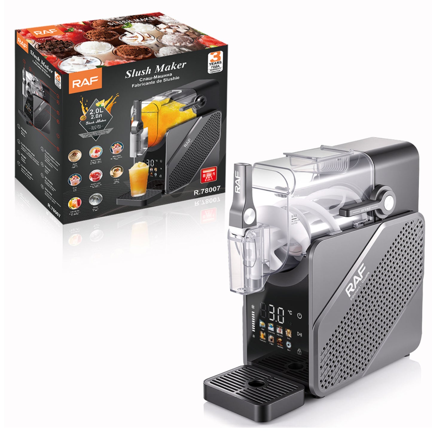 RAF  Electric Slushy Maker Machine Digital Display Slushie Machine for Spiked Slushie Cold Drink