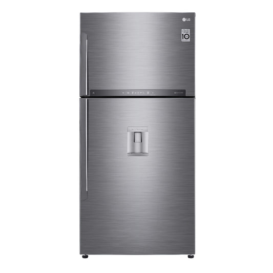 LG FRIDGE 2 DOORS WITH WATER DISPENSER Stainless SUPER WHITE  760 Liters  184 cm