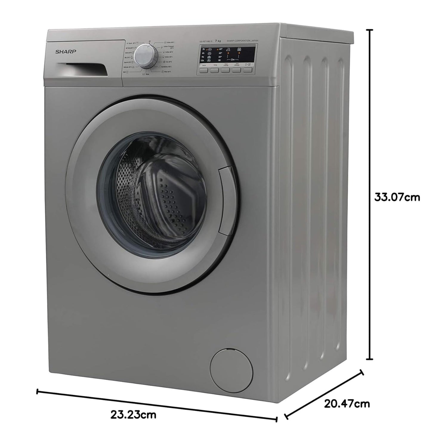 Sharp 7 KG Front Load Washing Machin Silver