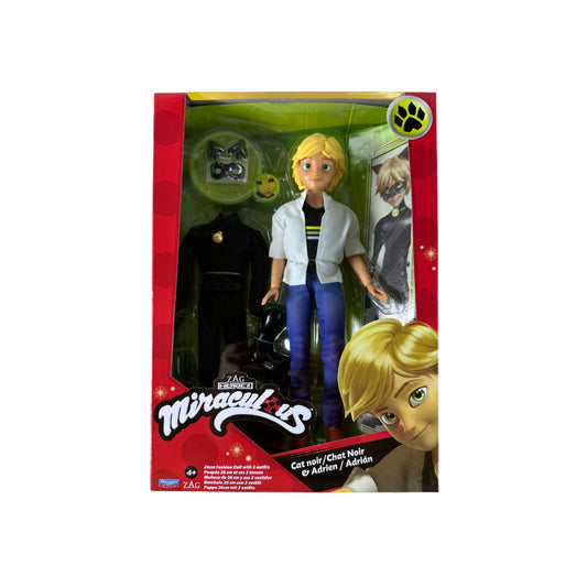 Superhero Secret Fashion Doll, Adrien Costume Change Cat Noir Toy with Accessories, Transforming Cat Noir Doll, from The Tales of Ladybug and Cat Noir