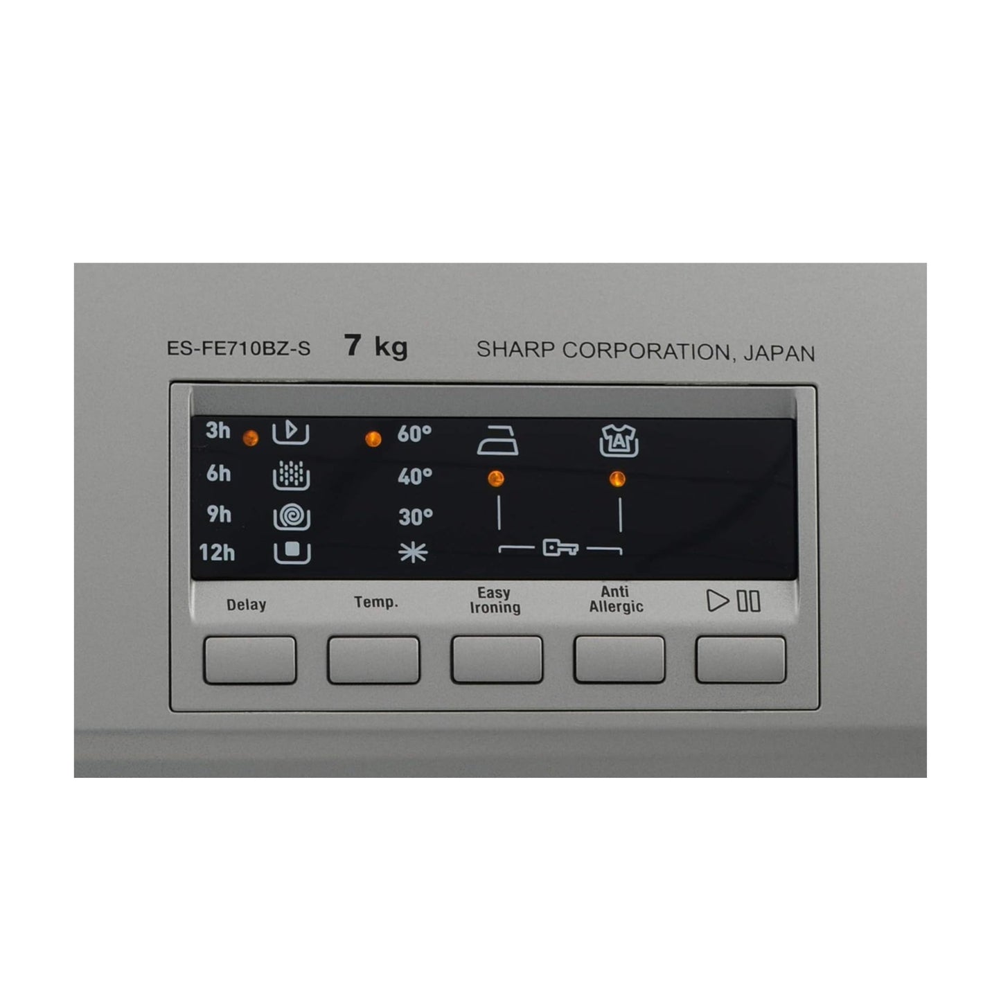 Sharp 7 KG Front Load Washing Machin Silver