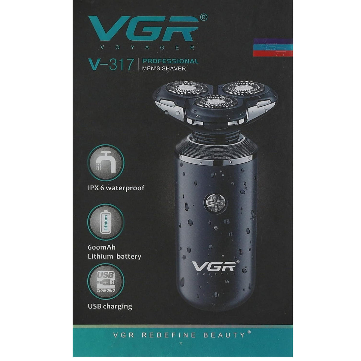 VGR  Professional Rechargeable Beard Trimmer (Black)