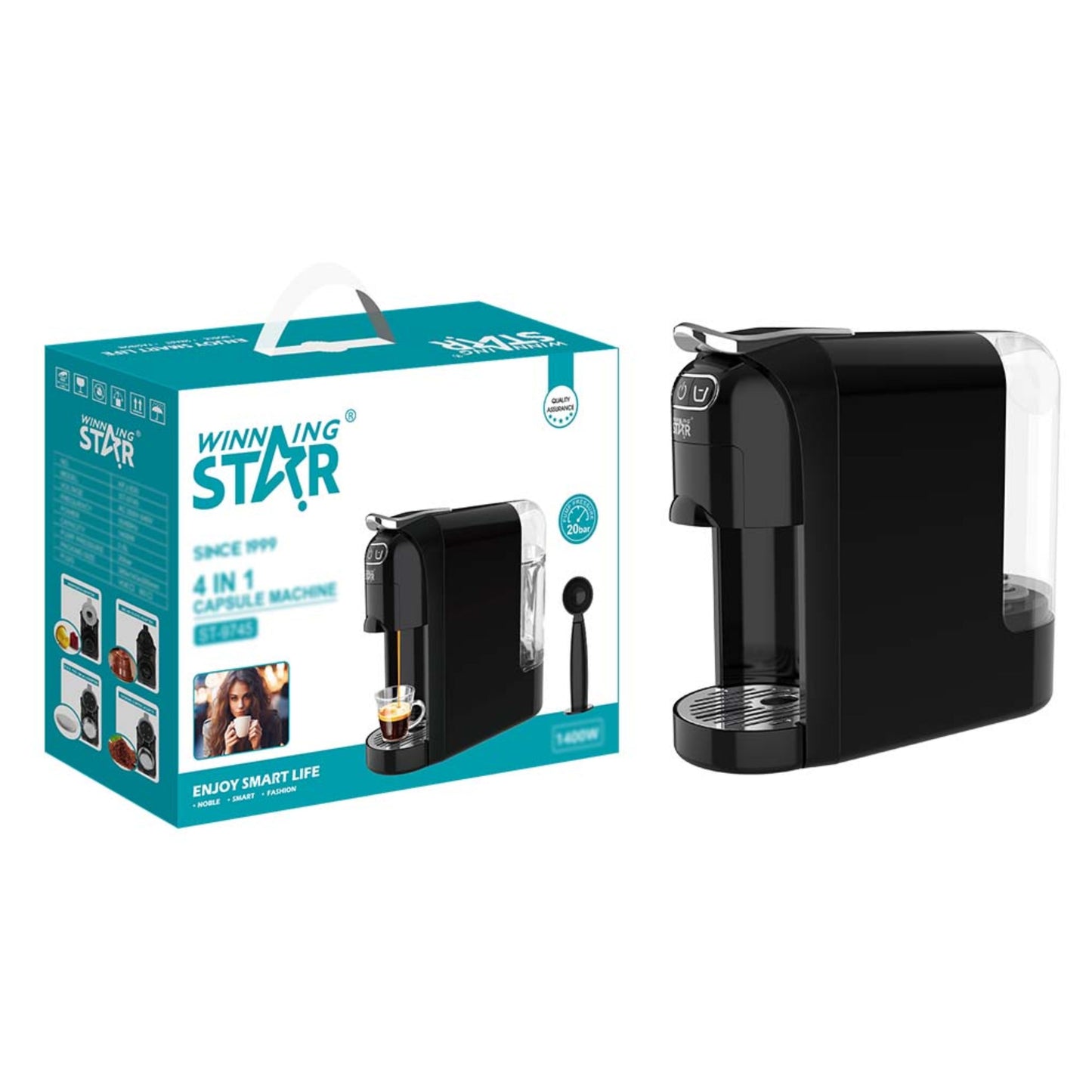 WINNING STAR Multifunction Coffee Maker Electric High Pressure Espresso Machine 1200W