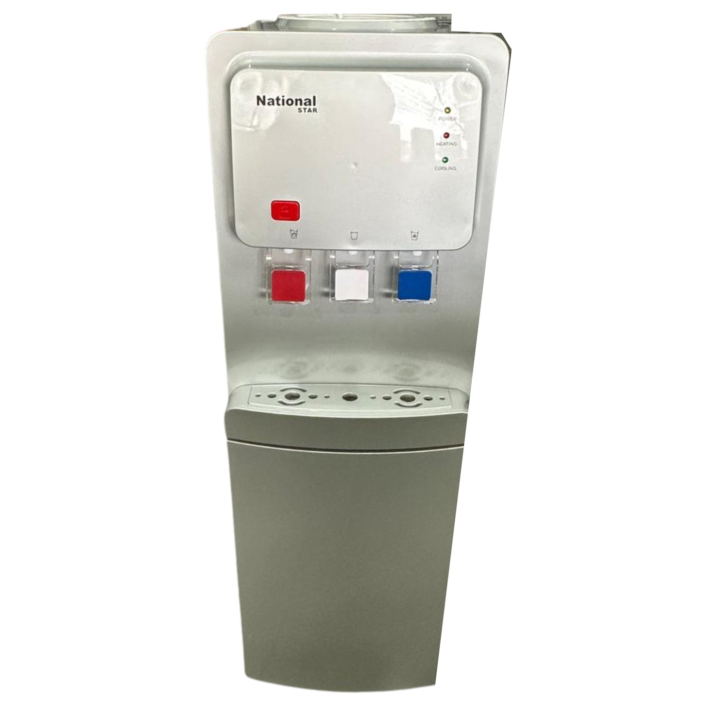 National Star Top load water dispenser with cabinet - Silver