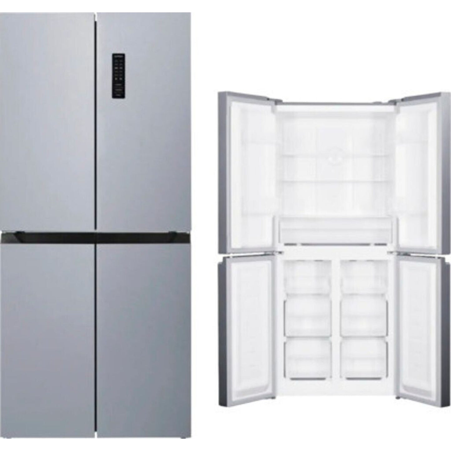 Wolkenstein  Cross Door Fridge-Freezer Combination | Inox 362 L | 125 Litre 4 Star Freezer | NoFrost Technology | Display with Touch Control | 39 dB | Freestanding
