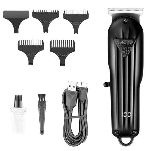 VGR  Digital Display Professional Cordless Hair Clippers Cutter Rechargeable Wireless Hair Grooming Set Beard Trimming Beard Styling Li-ion Battery...