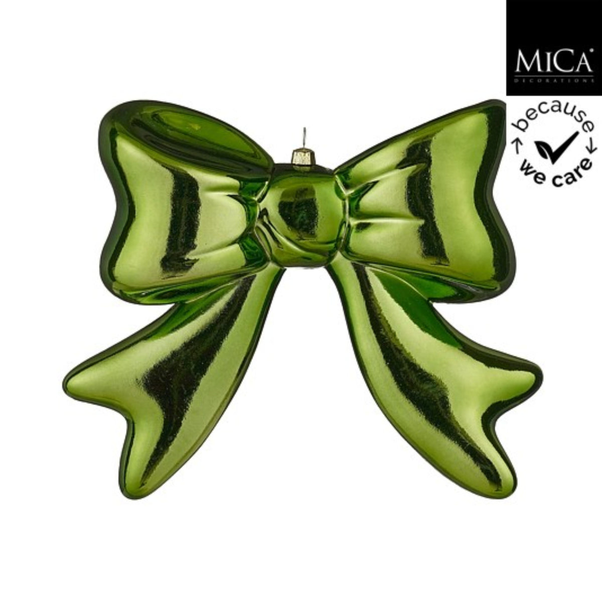 Ornament bow d. green - l20xw6xh20cm