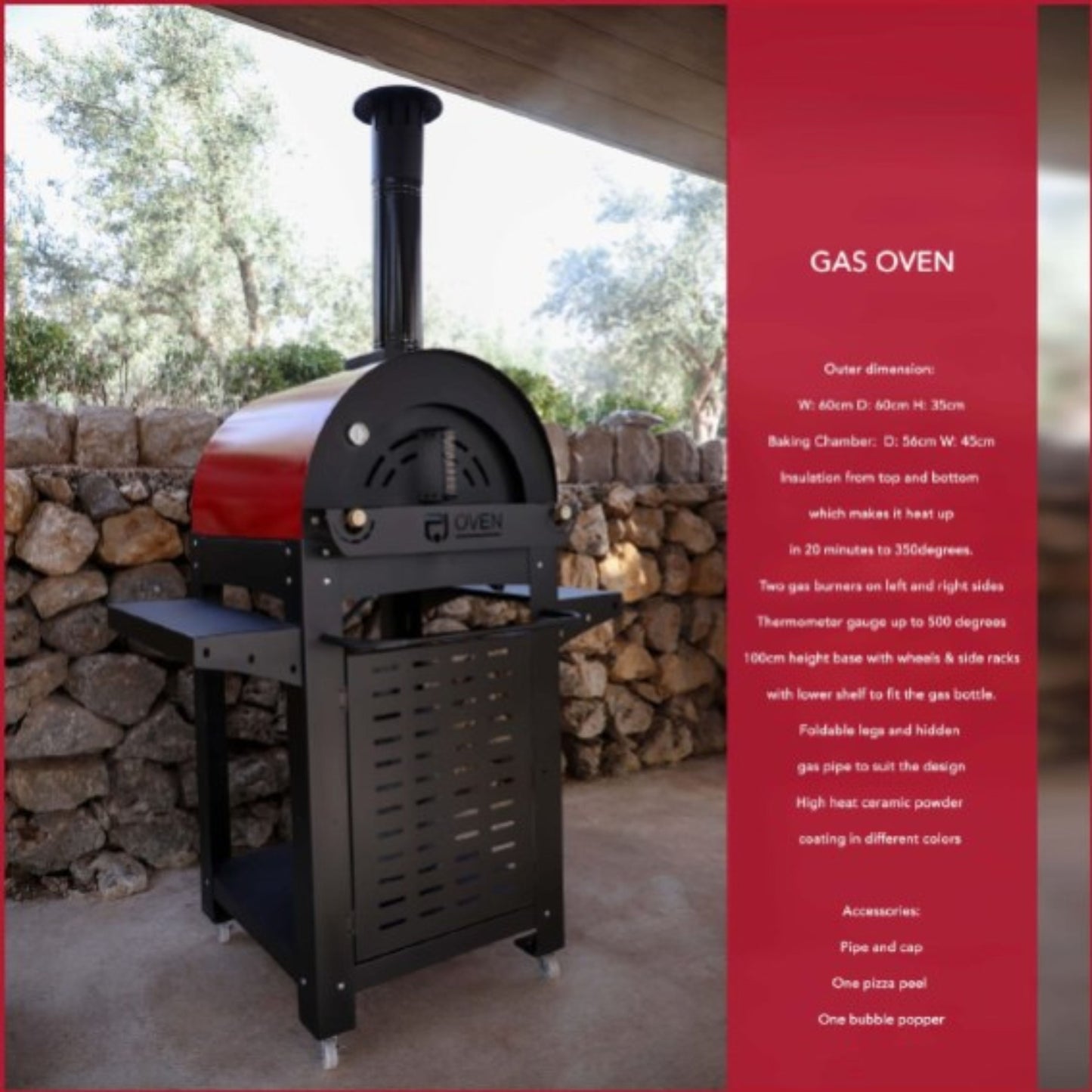 Pizza Gas and Wood Oven - Medium