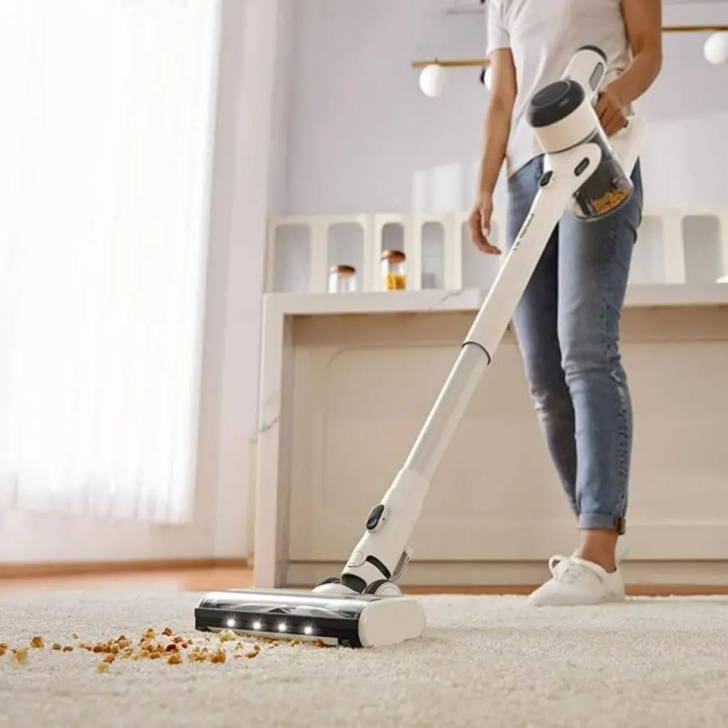 National Line Rechargeable Vacuum Bagless 200W suction Power, 22.2V, hepa filtration, low noise design 600Ml Dust Container