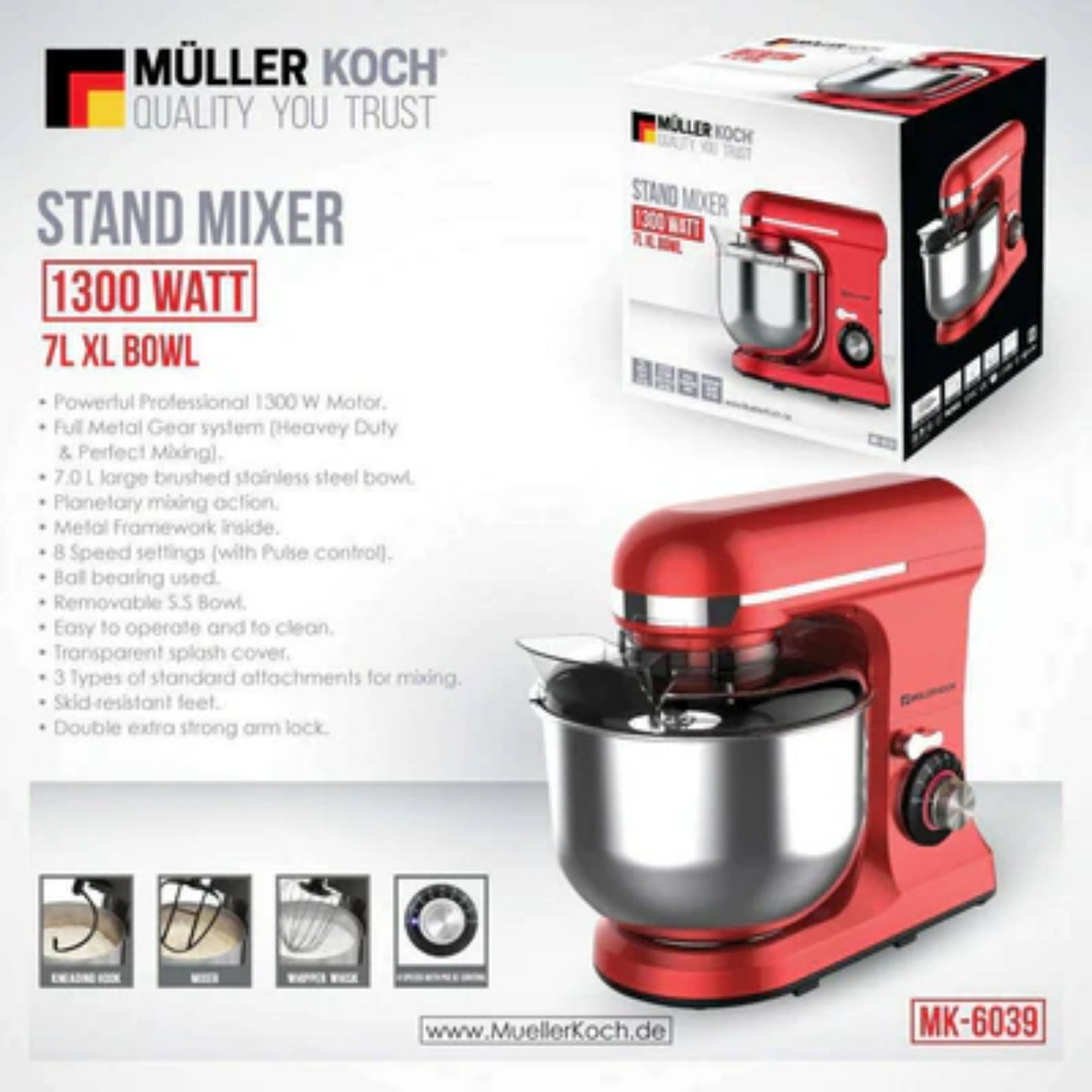 Muller koch 7L Stand Mixer – 1300W