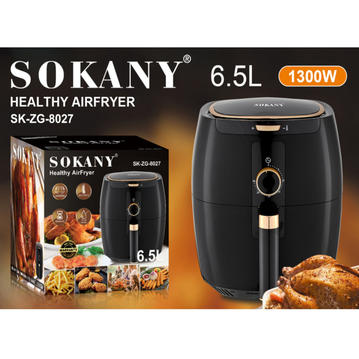 Sokany Air fryer SK-ZG-8027 - 1300W