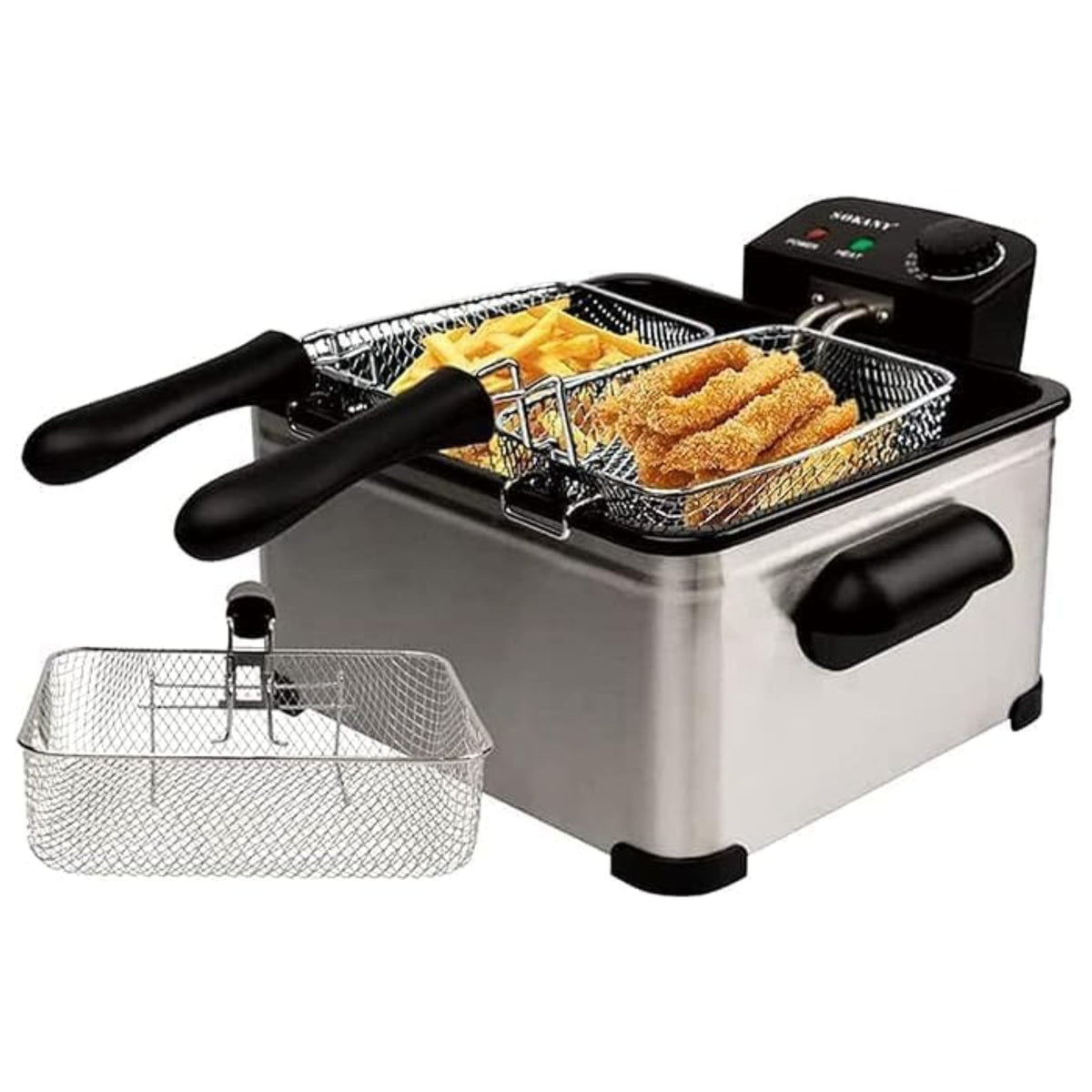 Jamaki Electric Fryer 5 Liter Stainless Steel 2400 Watt - jmk5015