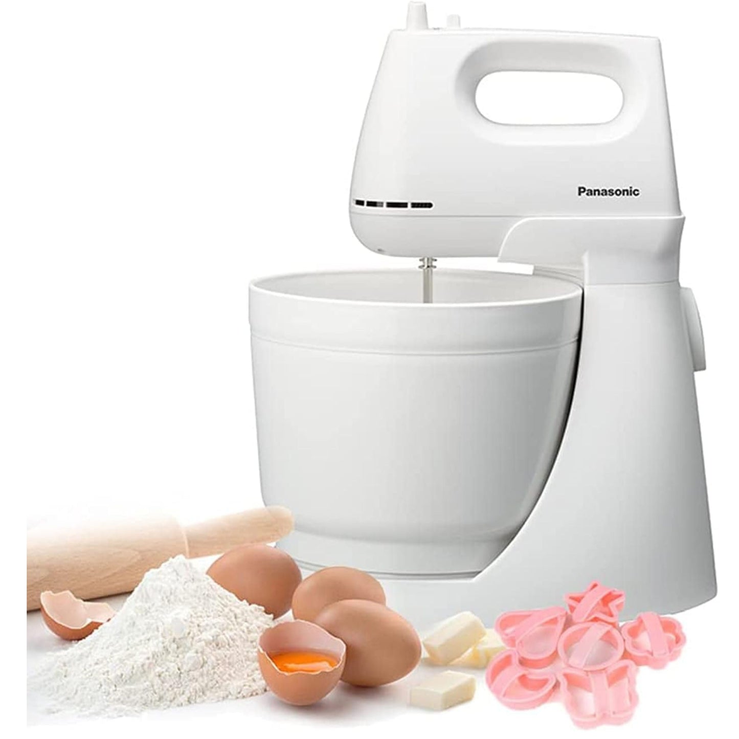 Panasonic 175W, Stand Mixer 5 Speed Selection, With Egg Beater And Dough Hook