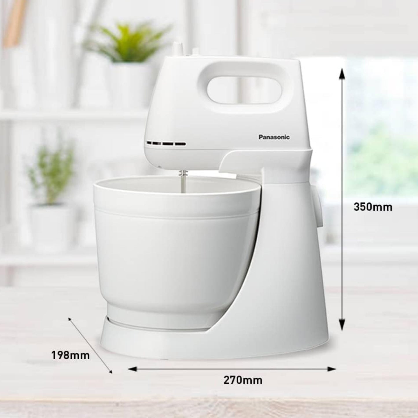 Panasonic 175W, Stand Mixer 5 Speed Selection, With Egg Beater And Dough Hook