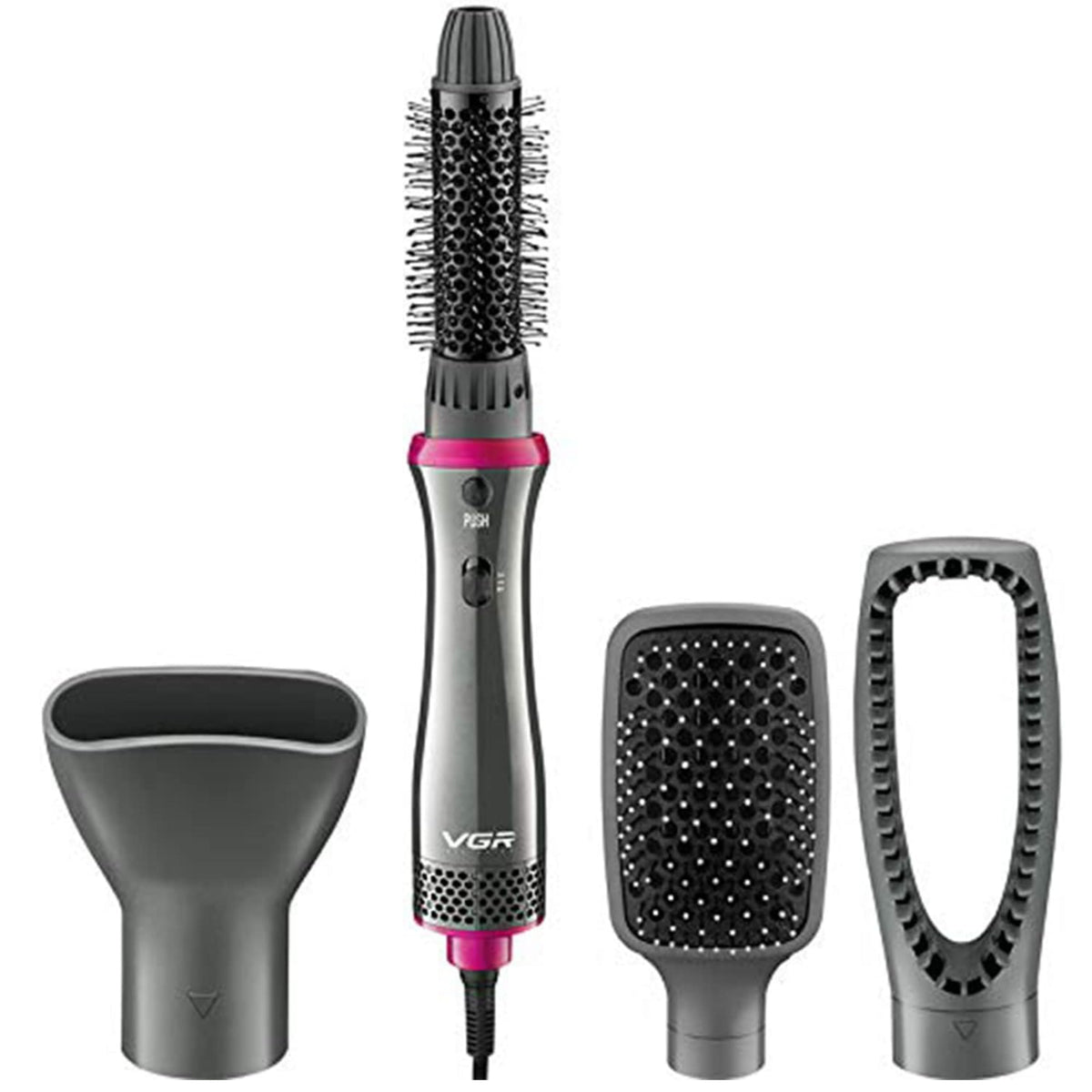 Vgr V-408 Professional Hot Air Styler Set For Women'S (Grey, Pink)