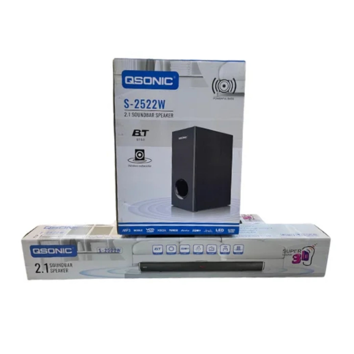 Qsonic Home Theater Argon Bluetooth SoundBar With External Woofer