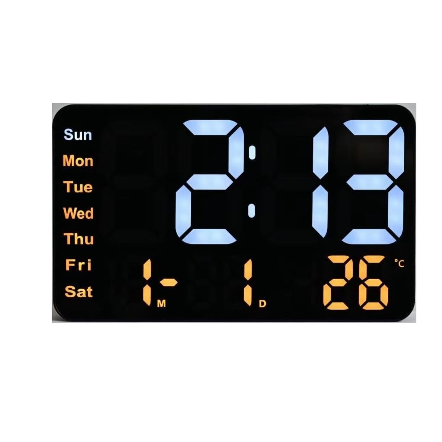 Digital Wall and Desk watch  with remote control - 25 cm