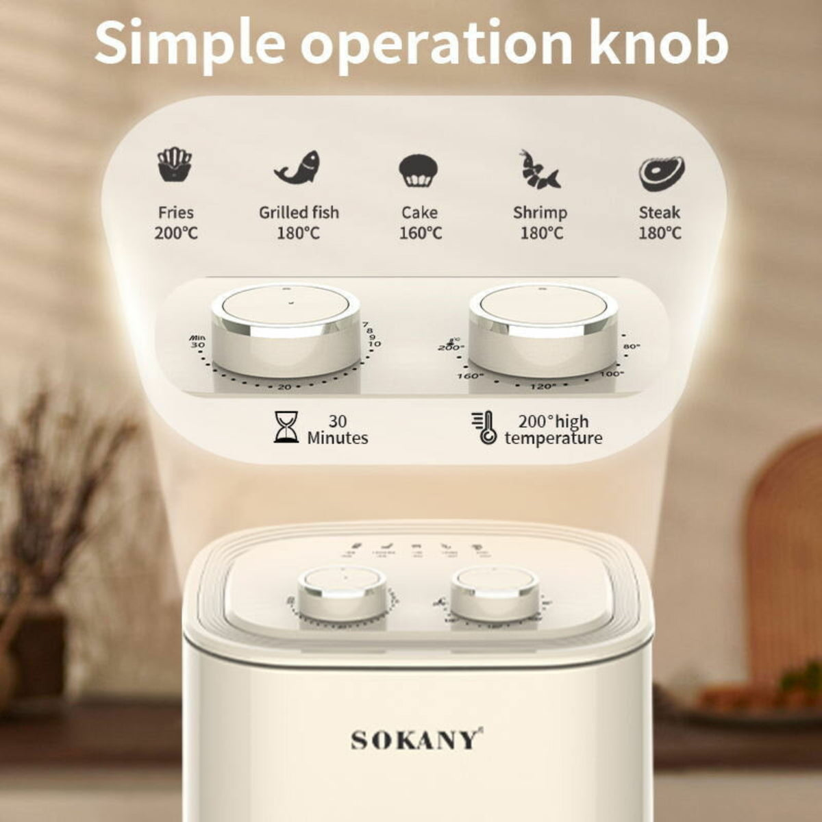 SOKANY 8031 Air Fryer Household Multifunctional 4.5L Electric Fryer Air Fryer