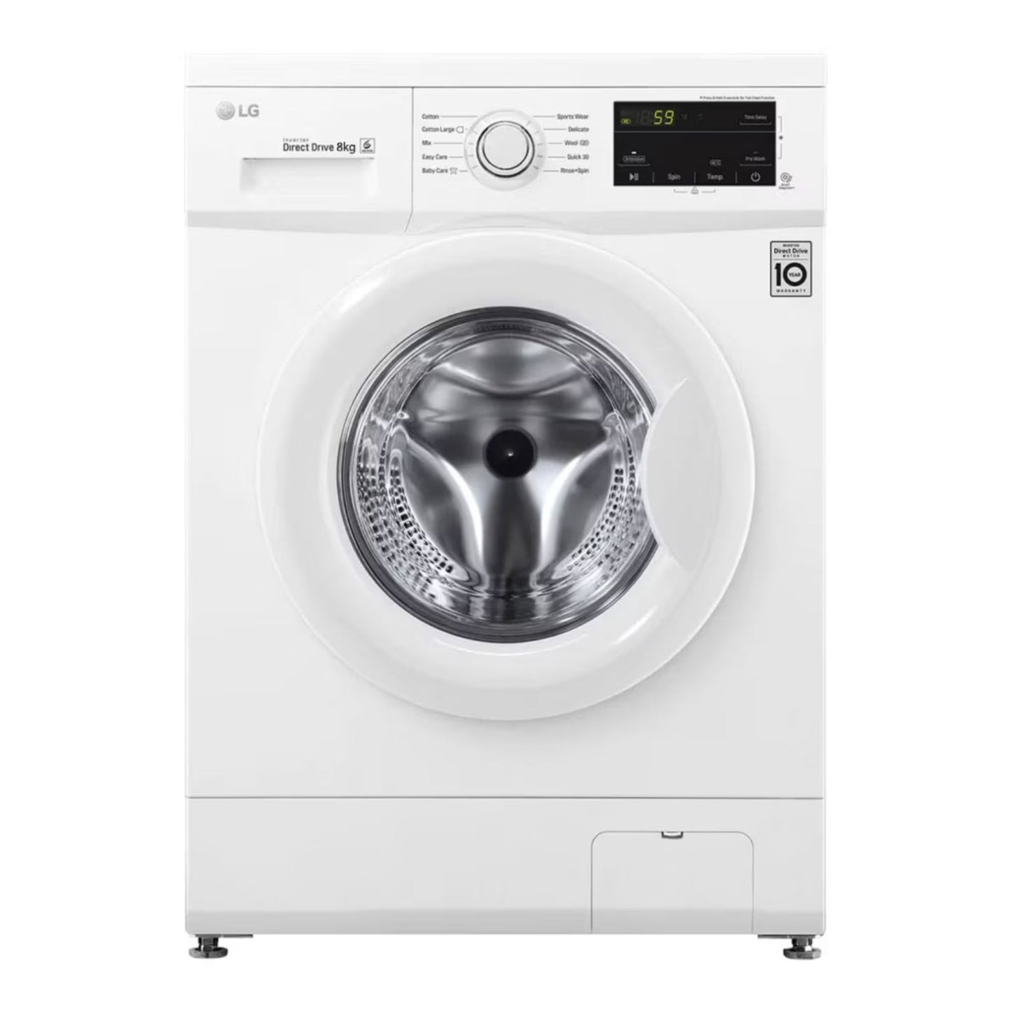 LG 8kg Front Load Washing Machine White