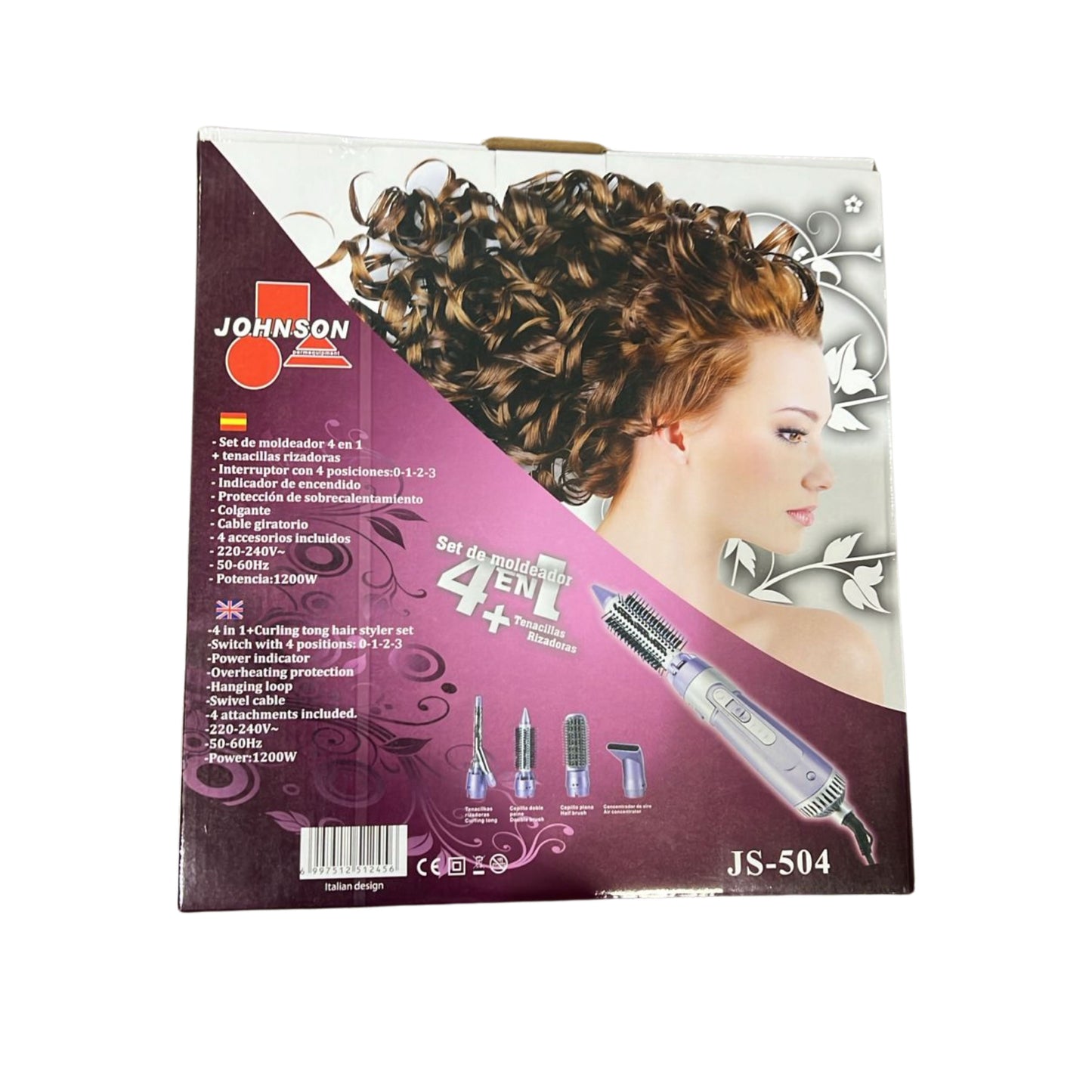 JOHNSON 4 In 1 Curling Iron And Dryer Hair Set  - 1200W