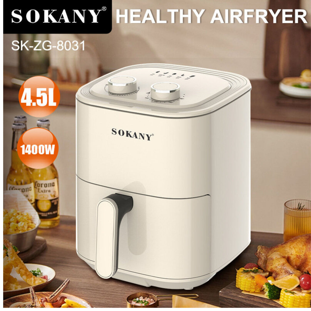 SOKANY 8031 Air Fryer Household Multifunctional 4.5L Electric Fryer Air Fryer