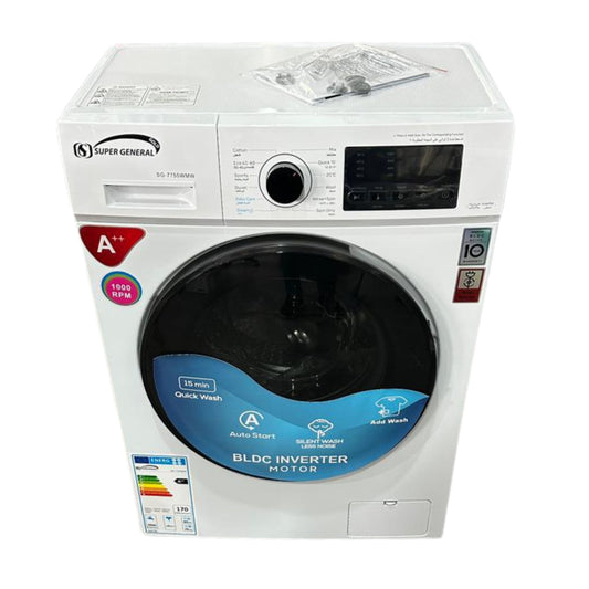 Inverter Super General washing maching White  - 7kg 1000RPM