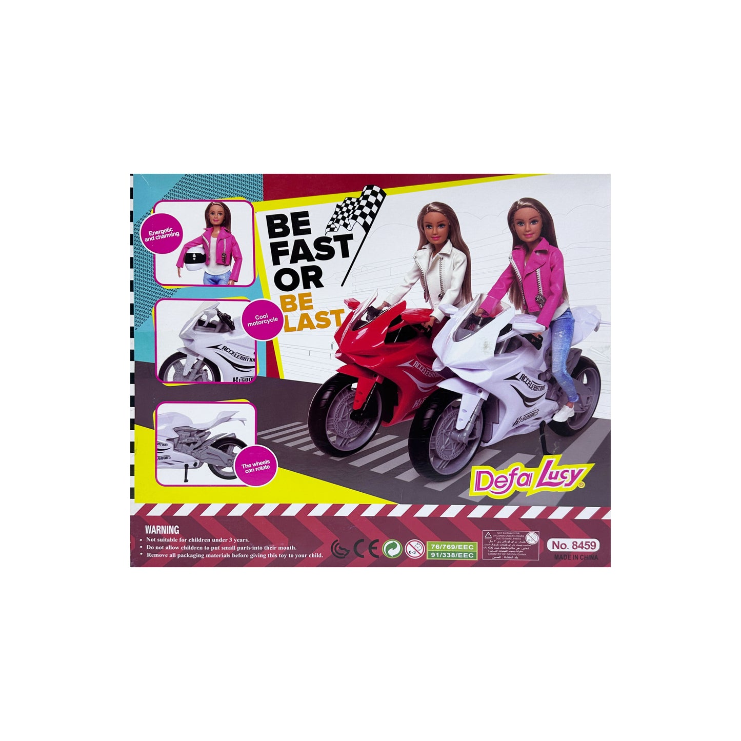 Defa Lucy Doll with Red Motorcycle – Adventure-Ready Playset