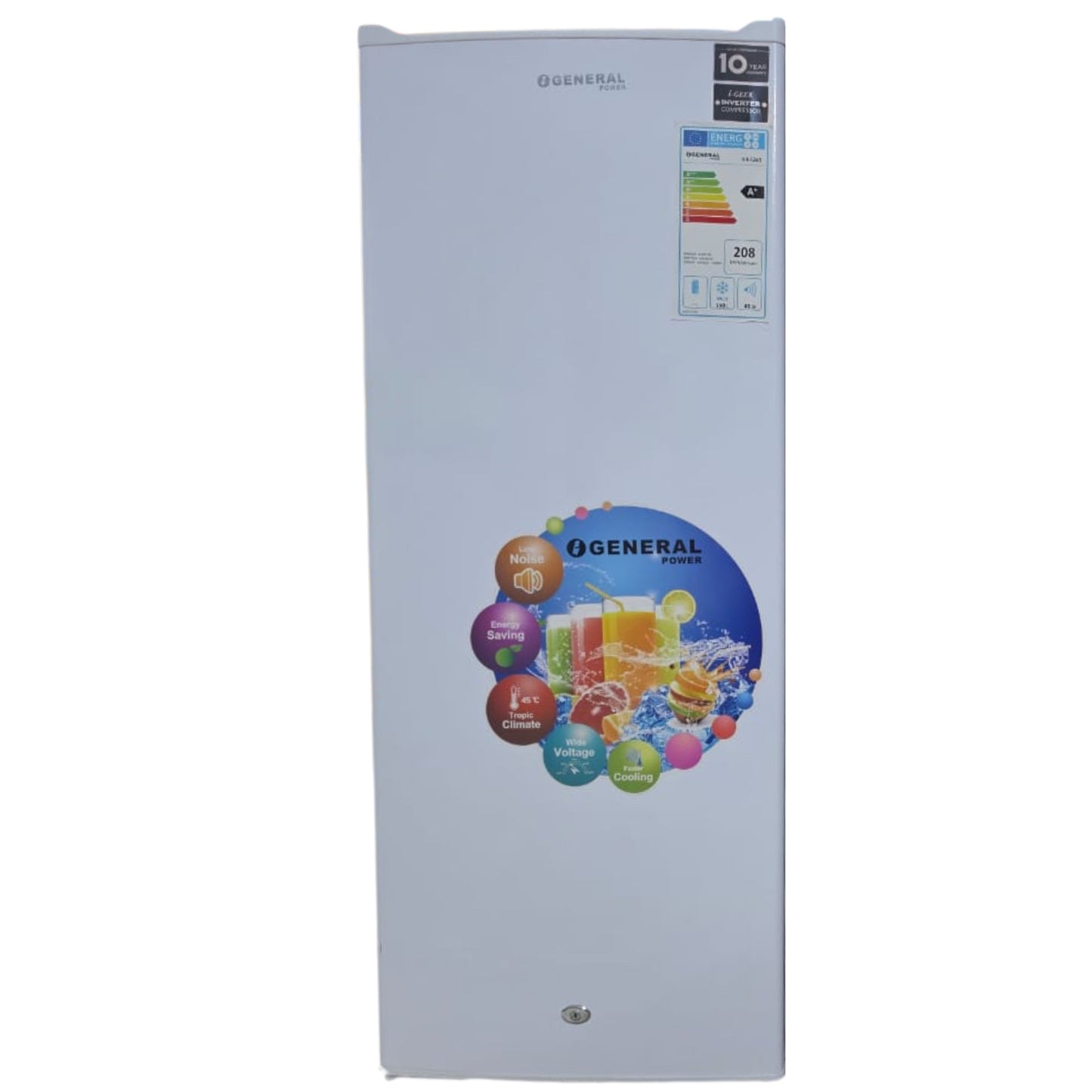 O-general upright Freezer 6 drawers  124 cm Height - White  150L