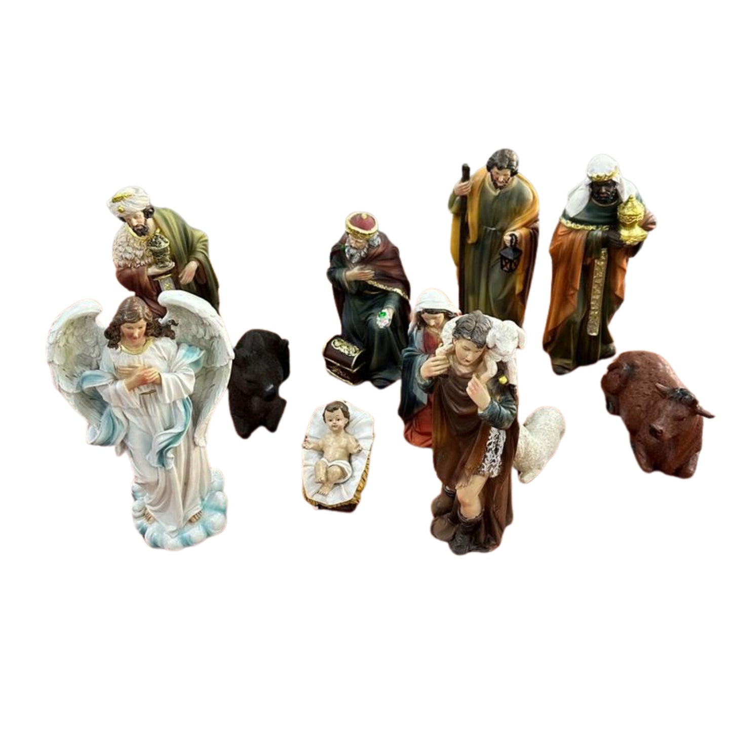 Nativity scene set status 20 cm colored
