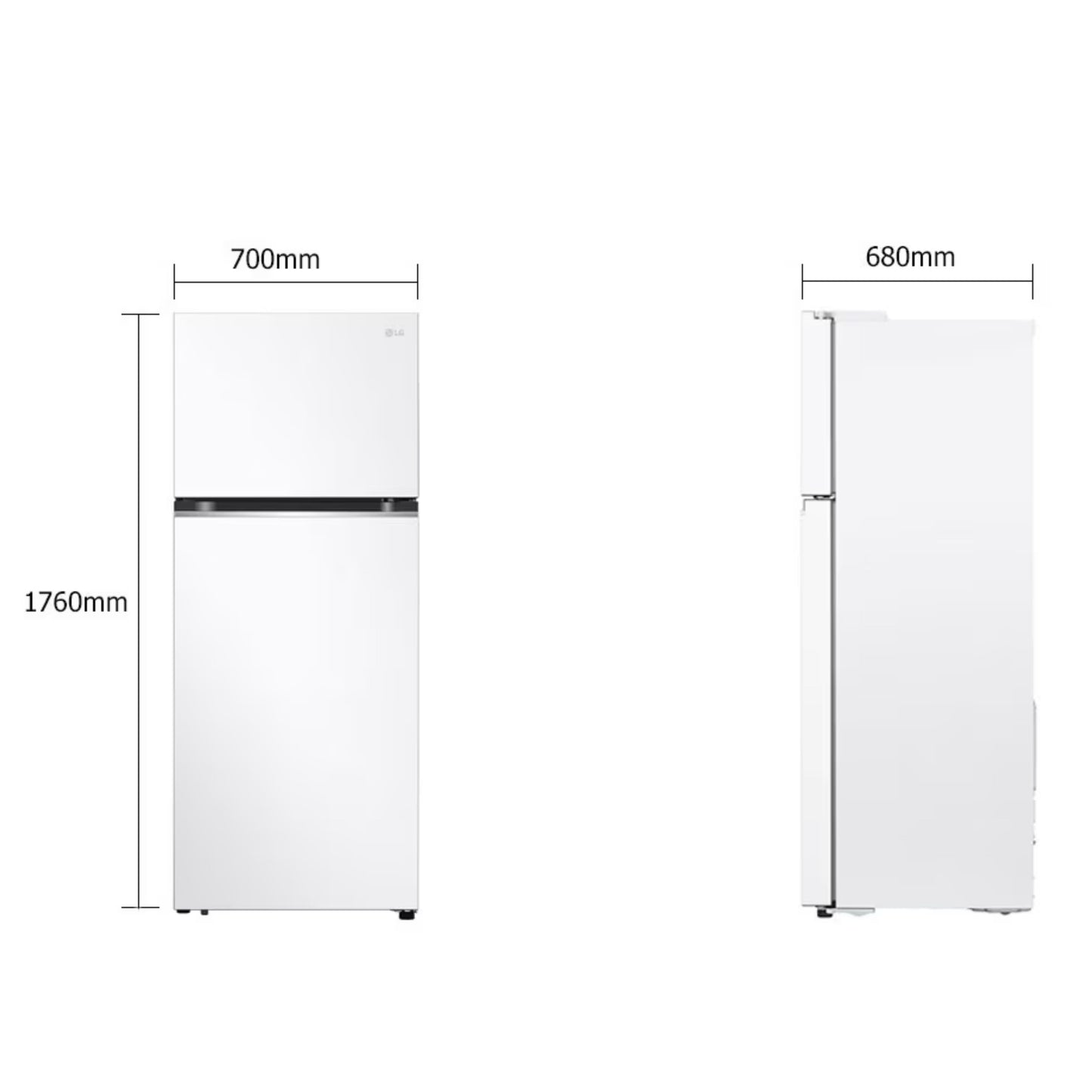 LG Top Refrigerator 423L Gross Capacity, Smart Inverter™ , White COLOR 176cm
