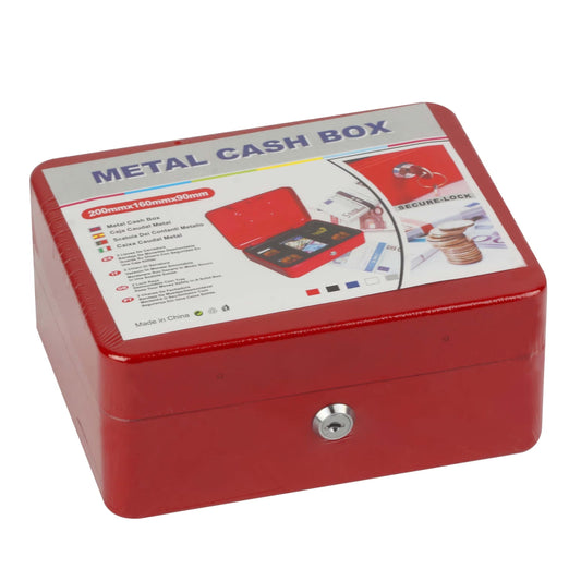 Metal cashboxes red - blue - black available in 2 sizes
