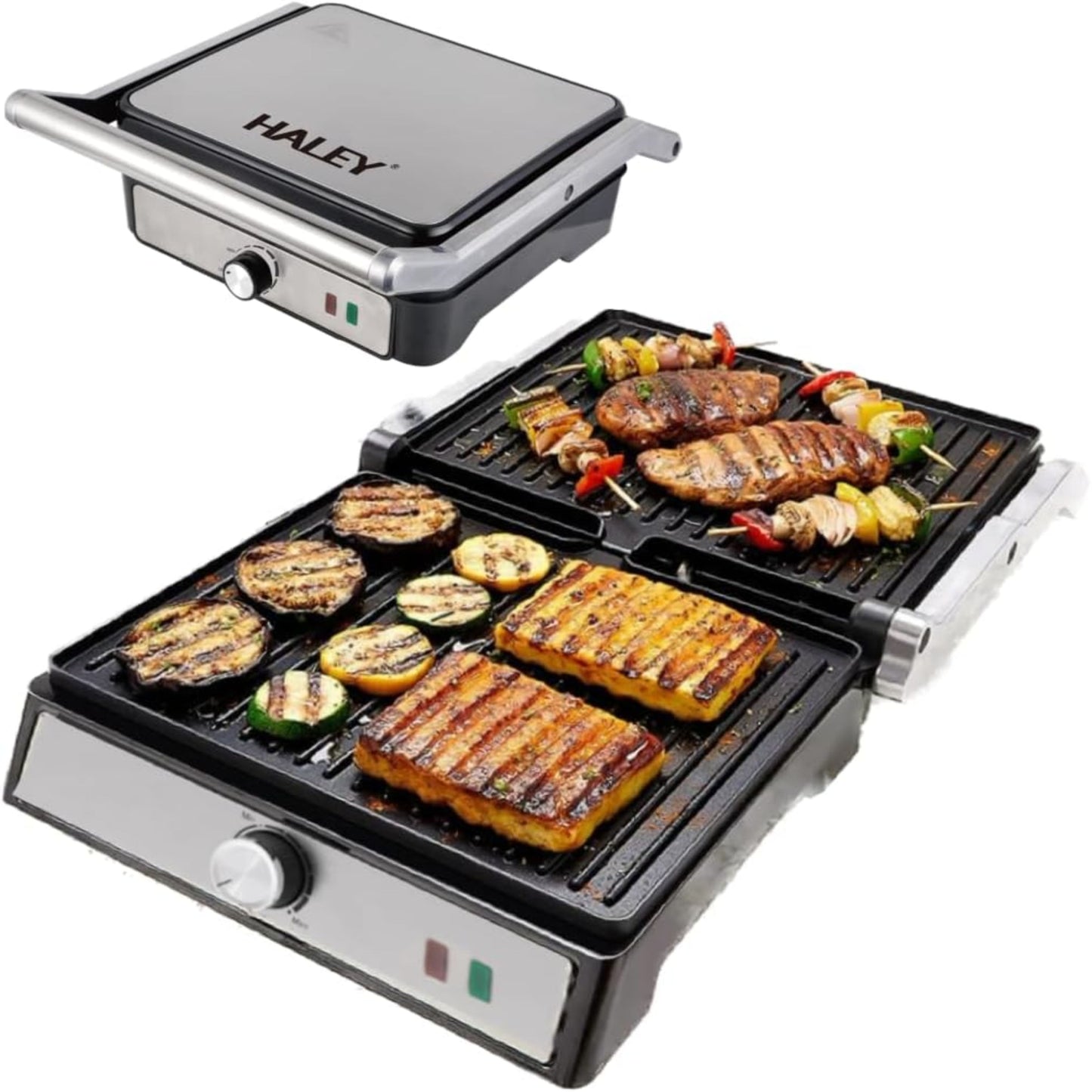 HALEY big Sandwich Maker Grill & Toaster Electric 2000W |BBQ,Standard Size Fits 4 Bread Slice 2000W