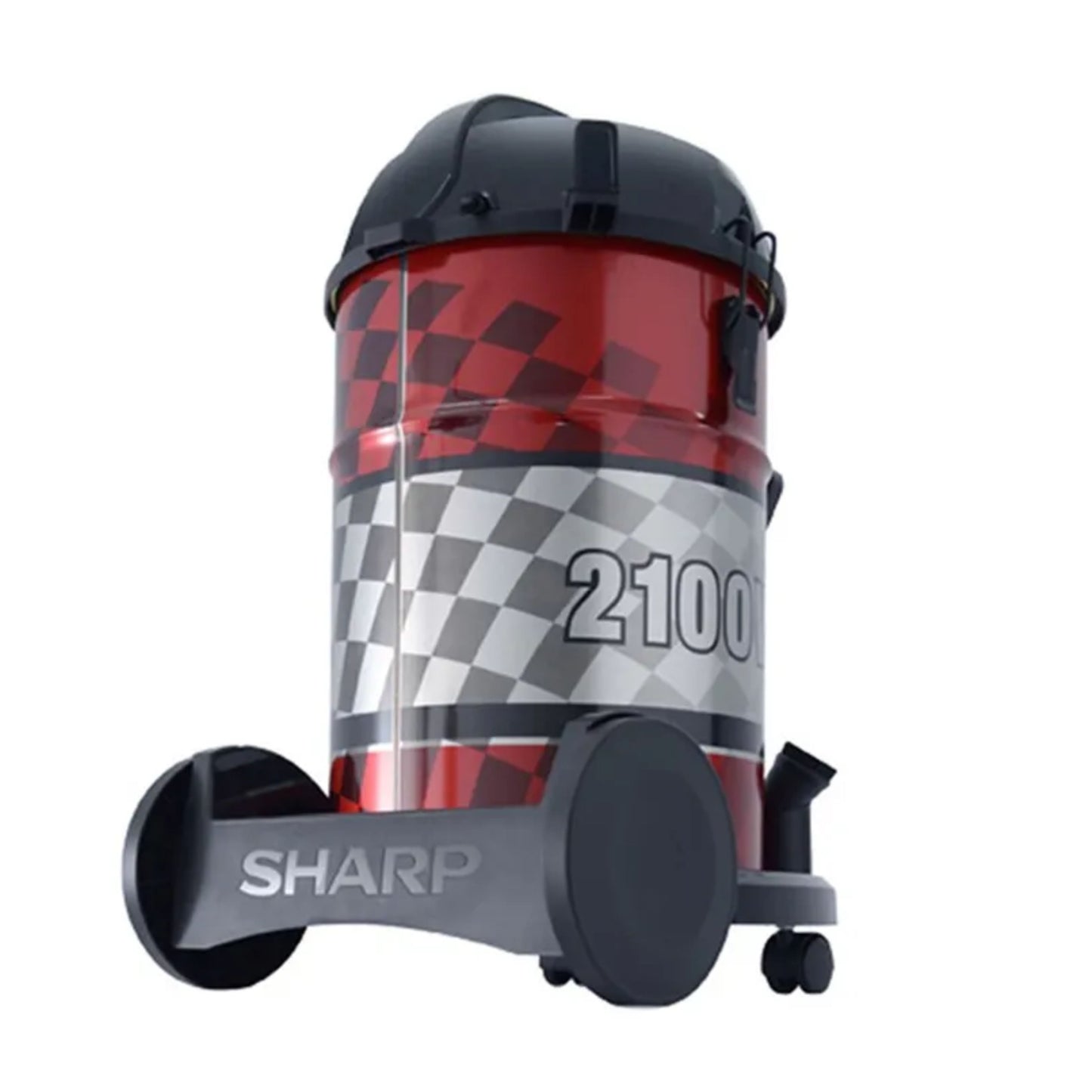 SHARP 2100W Barrel Vacuum Cleaner with 21L Dust Capacity 100% Copper Motor SMS Filter 8m Cable Red –