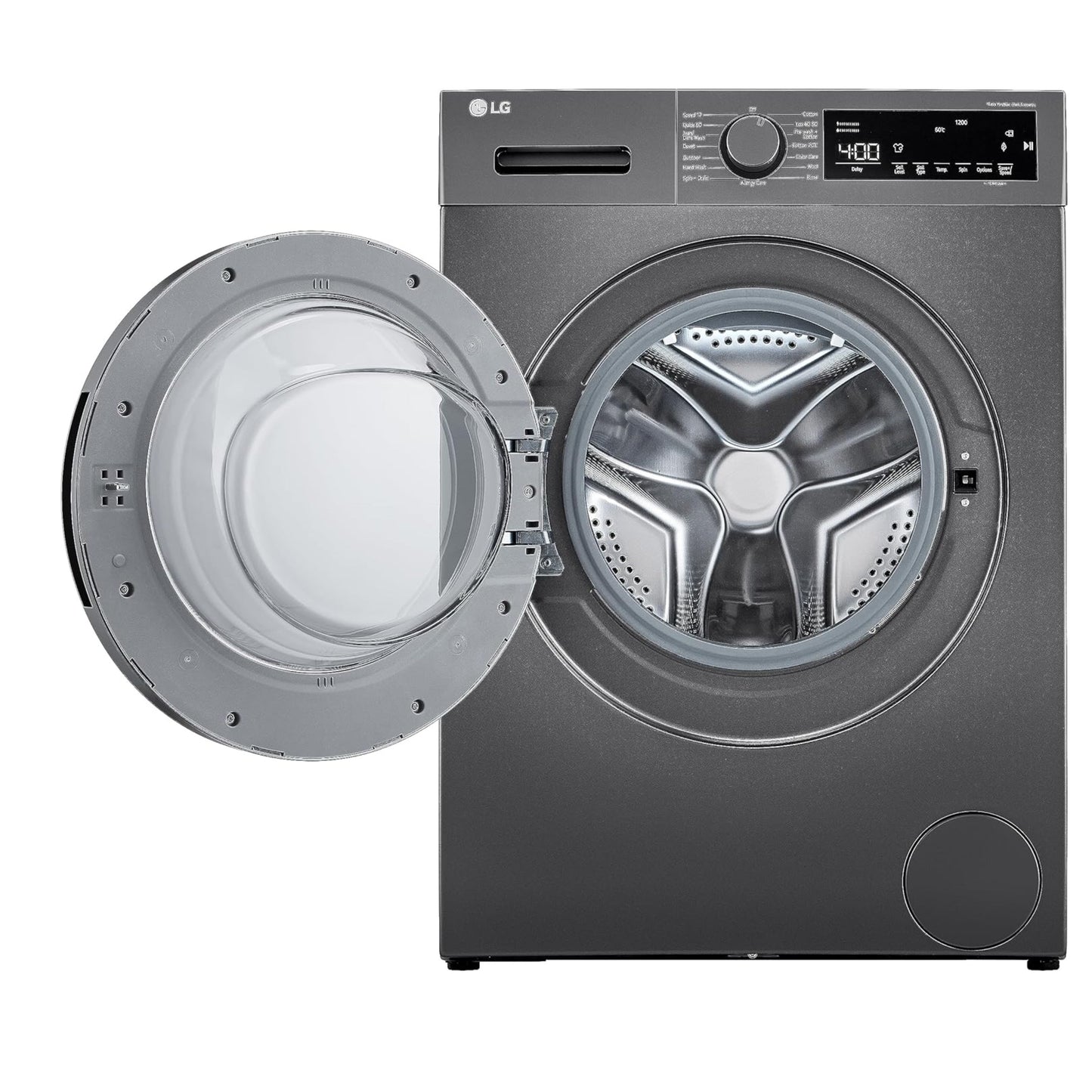 LG Front Load Washing Machine with Stain Care and Allergy Care Cycles, 8kg Silver color