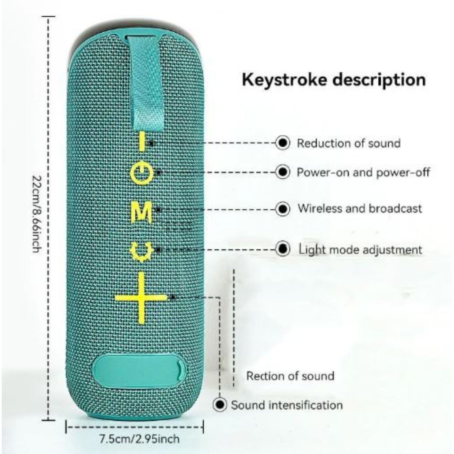 Okop Bluetooth Speaker with RGB Lights – Portable Mini Sound Bomb with Radio Function-10W