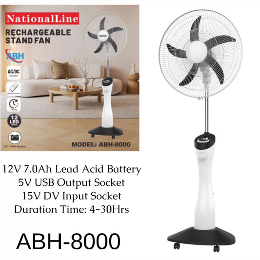 Natural rechargeable fan with remote