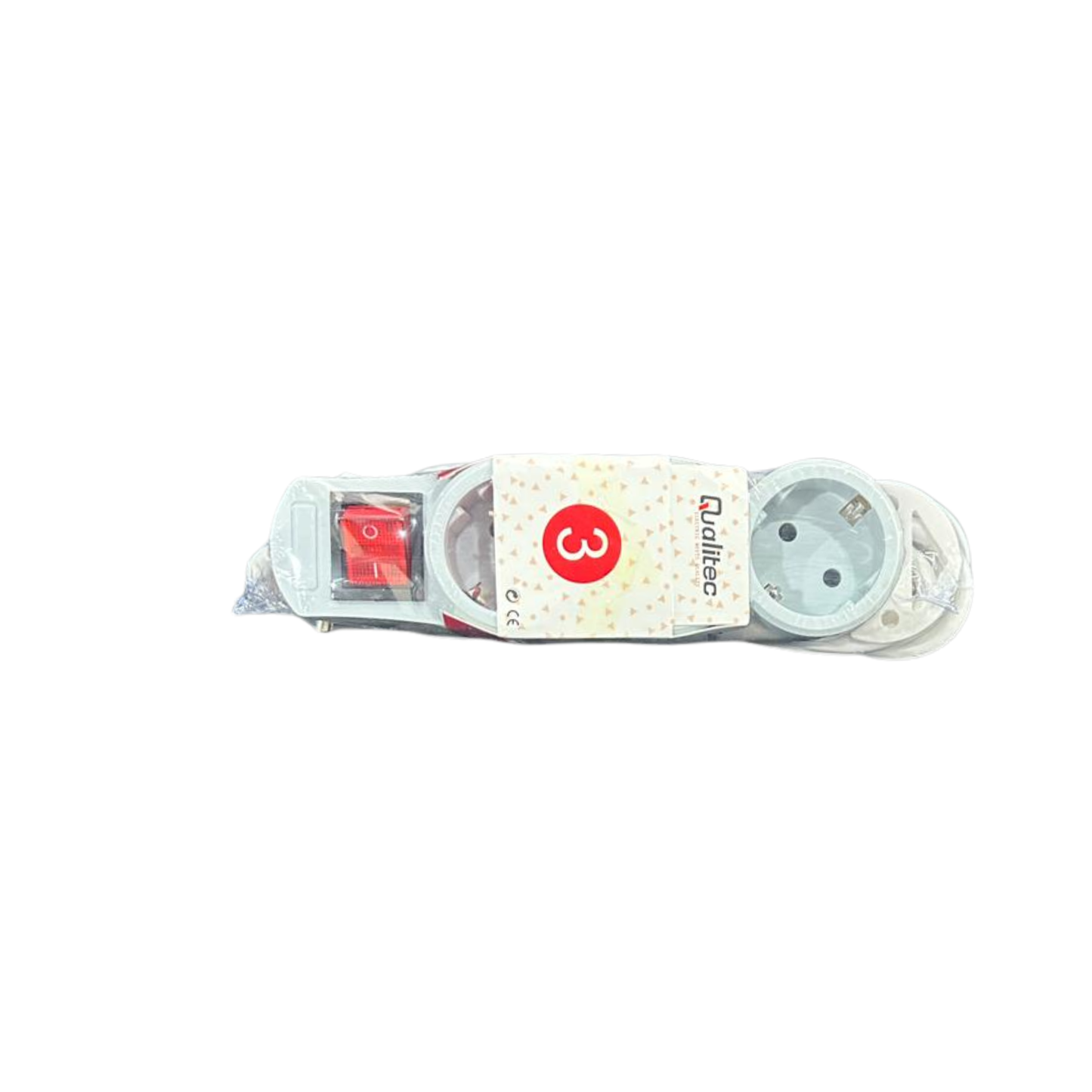Qualitec Electric extension 3 meters 3 sockets