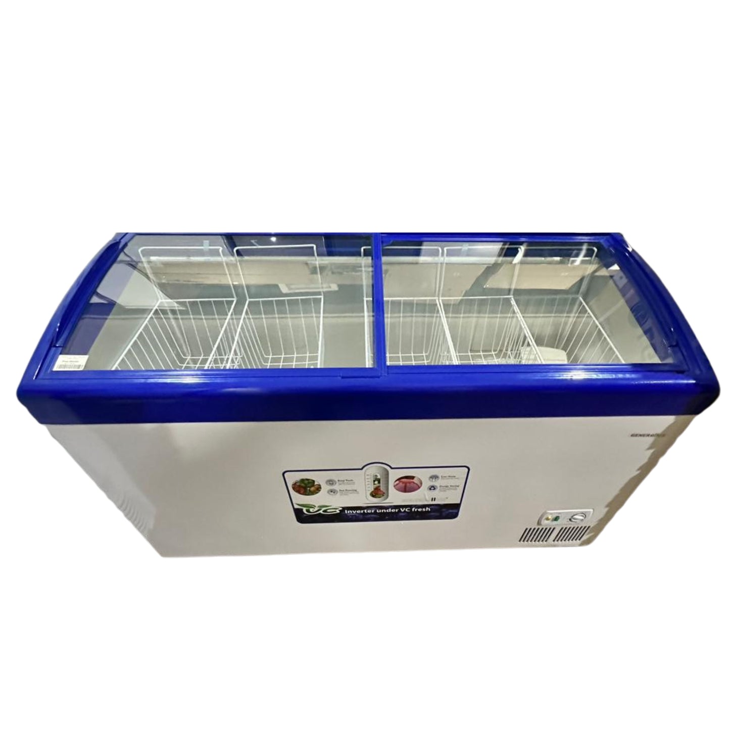 Generallux, glass chest Freezer XL Inverter 140 cm 350L