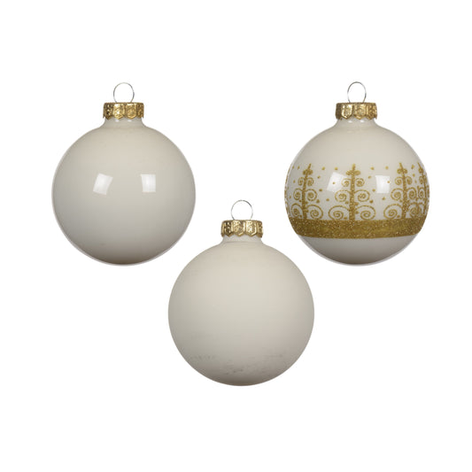 Baubles glass shiny, matt, décor mix 10 cm epc