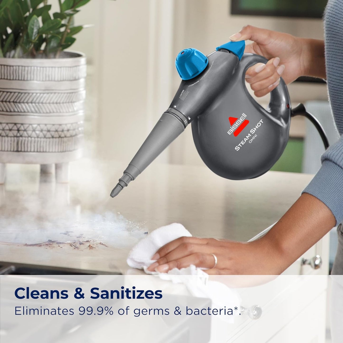 BISSELL Steam Shot Omni Handheld Hard Surface Steam Cleaner Titanium