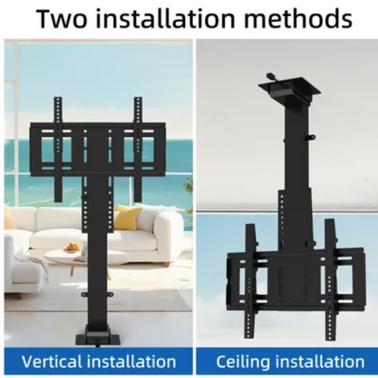 TV Table Electric TV Ceiling Mount Manual Rotation TV Lift, Fits 32-70 Inch Motorized TV Stand, Adjustable Ceiling TV Mount Bracket, with remote control