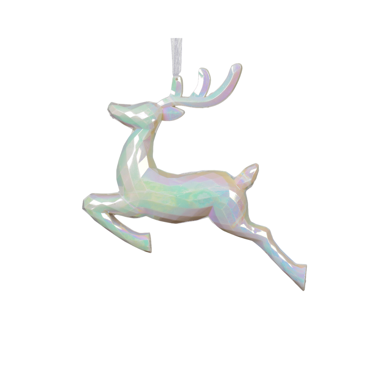 Iridescent White Reindeer Decoration L.4cm x W.18cm x H.16cm